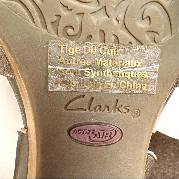 CLARKS Artisan Woodward Willow Champagne Leather sandals women’s size 10M - Picture 9 of 11